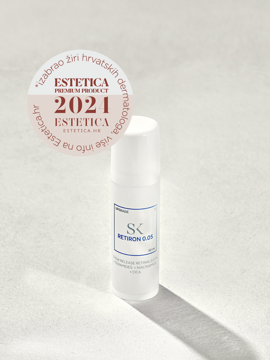 Skintegra Retiron 0.05 sa 0.05% retinala, ceramidima, niacinamidom i cicom u bočici sa Estetica nagradom